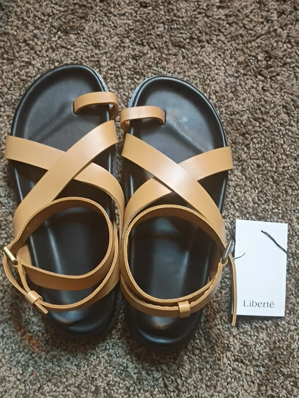 Liberté Tan Strappy Women’s Sandals